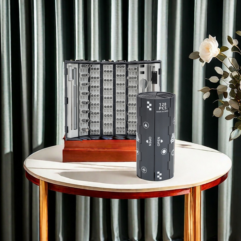 128合一便携式设计手动螺丝批套装 家用S2六角异型维修工具组套 含手表修理螺丝刀