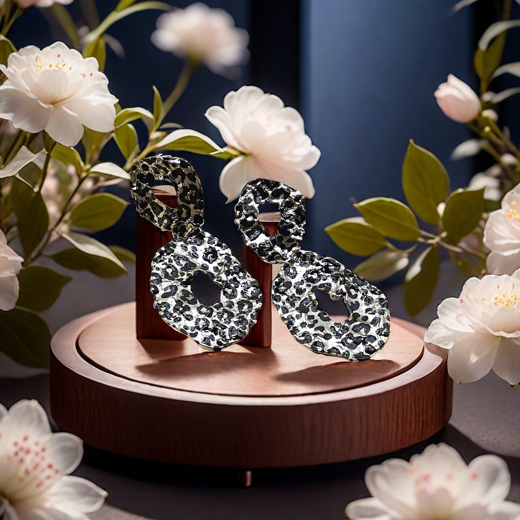 New fashionable and individual leopard print irregular earrings exclusively for foreign trade, with a light luxury design feel