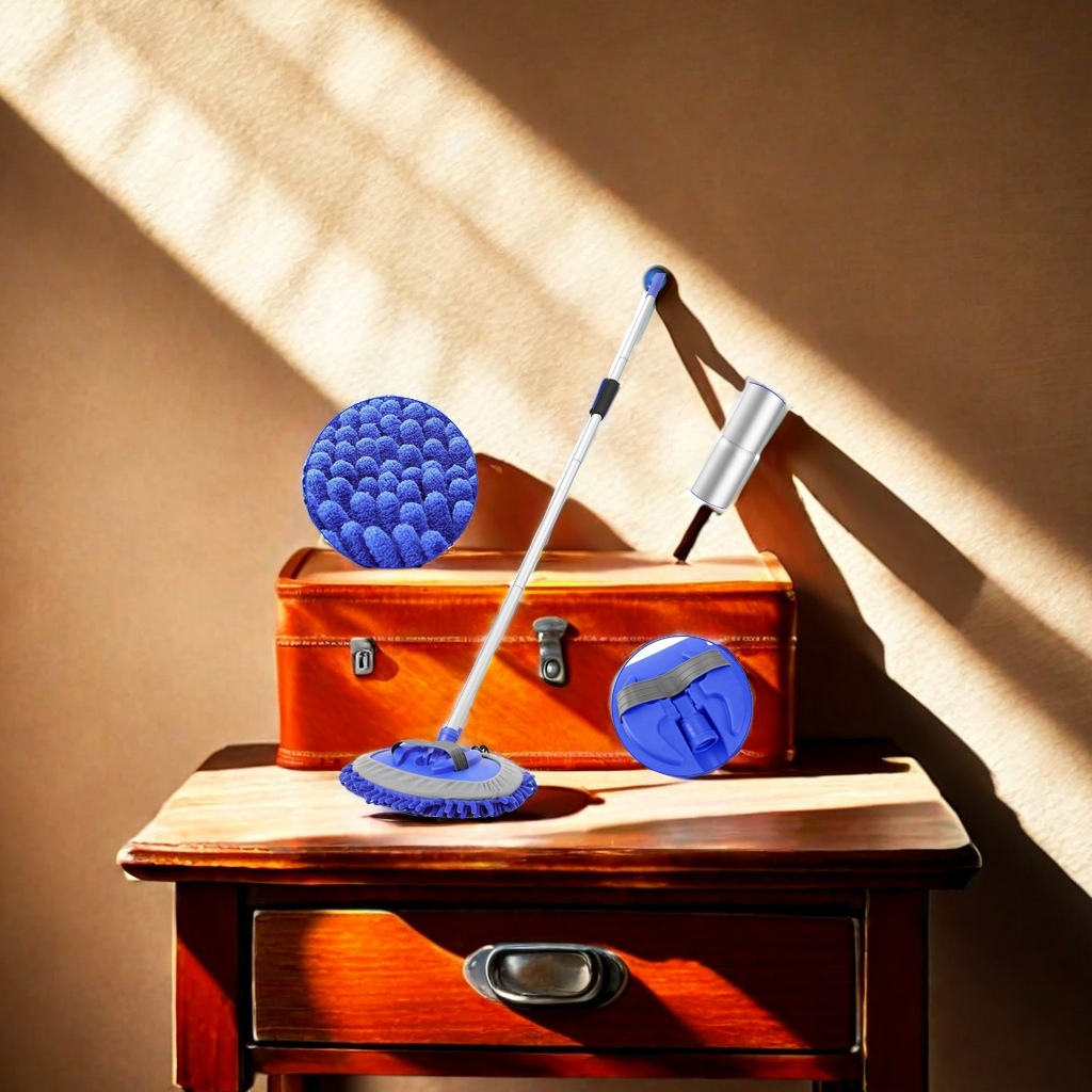 Self-wring sponge mop with bucket integrated design, a household durable and easy-to-clean mop Specification image