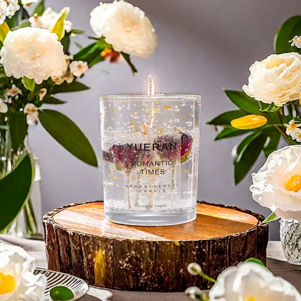 真花果冻香薰白底实物图