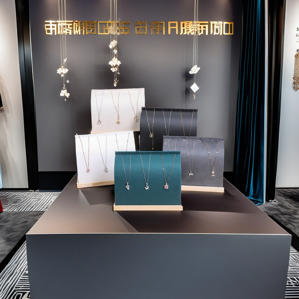 Live-streaming room shooting jewelry store counter accessories, props, high-end velvet jewelry racks, necklace display racks, and other categories of jewelry display tools details Picture