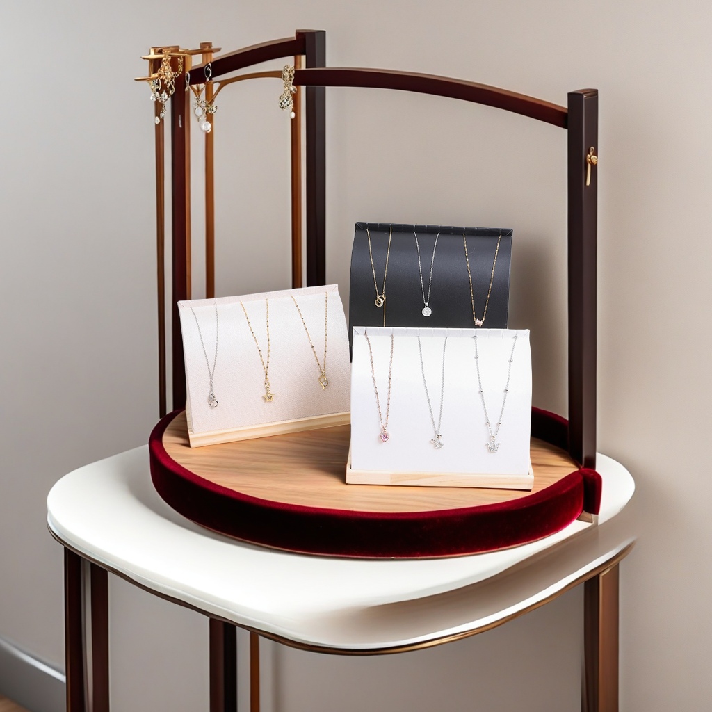 Live-streaming room shooting jewelry store counter accessories, props, high-end velvet jewelry racks, necklace display racks, and other categories of jewelry display tools Specification image