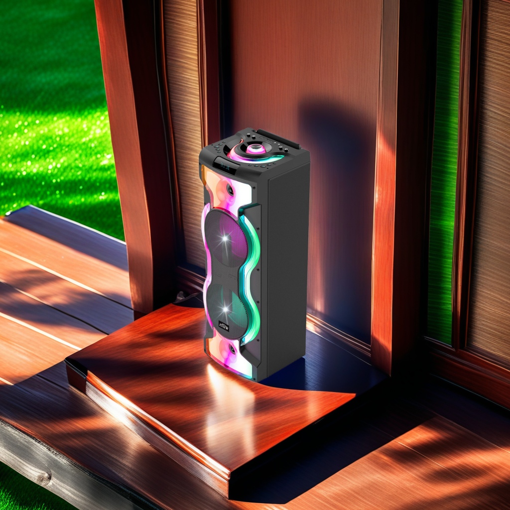 双12寸木制塑胶机箱 80W低音蓝牙无线音响 K歌舞台户外草坪派对音箱 畅销热门产品图