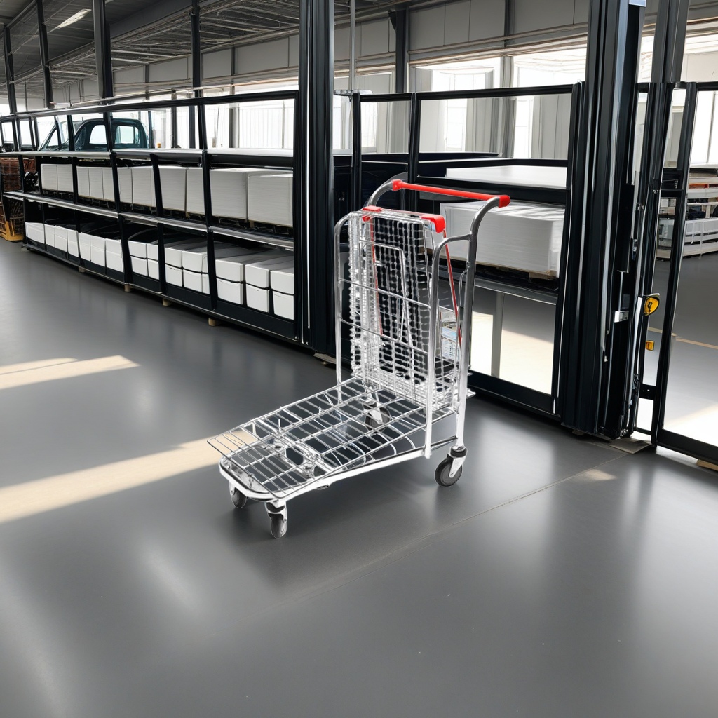 双层商场理货车 仓库运输搬运车卖场推车 金属超市上货车 超市购物车 轻便耐用方便搬运