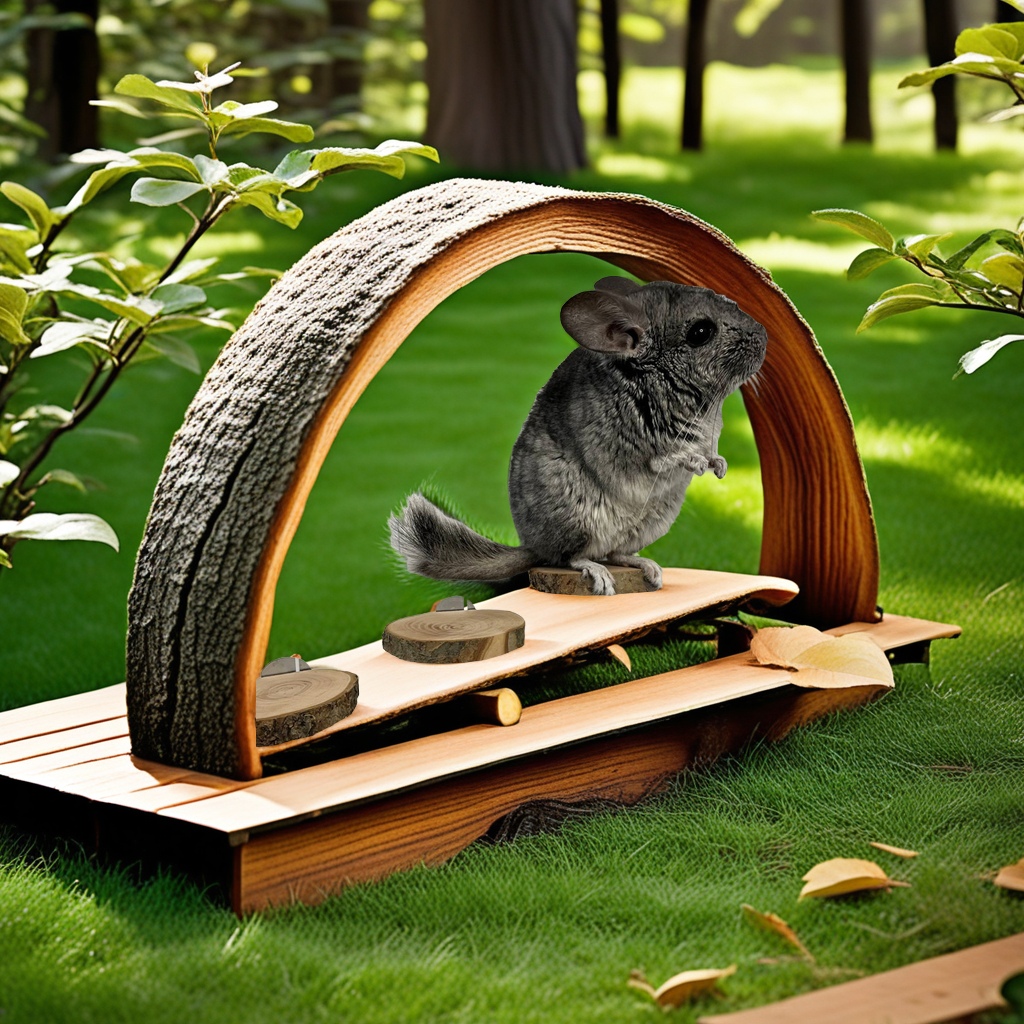 Apple wood dried teething toy, jump platform, jump column, springboard, step, totoro, squirrel, hamster, sugar glider, playing in the cage, having fun, hand drum shape design, creative and unique details Picture