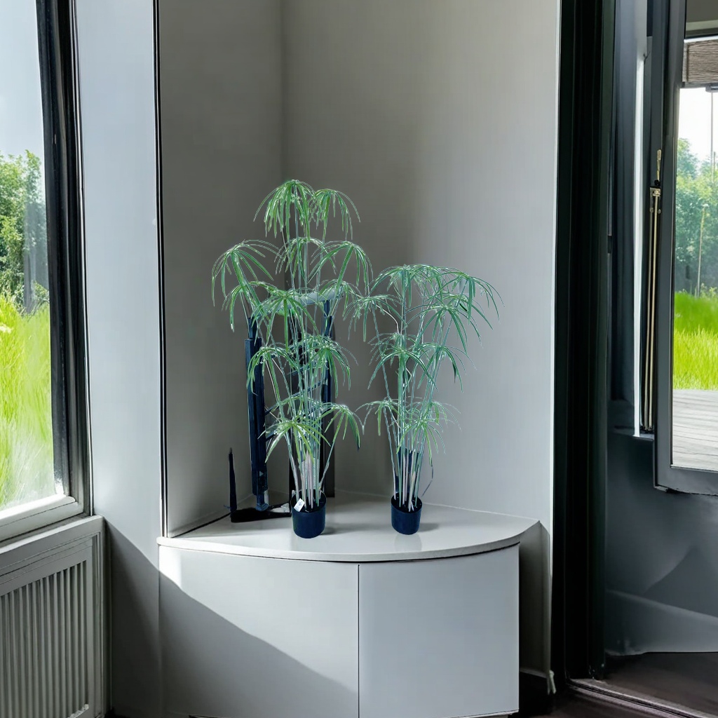 Wholesale of light luxury style artificial plant potted plants, including small trees, umbrella plants, windmill plants, water bamboo plants, and selected potted plants for landscaping and living room decoration details Picture