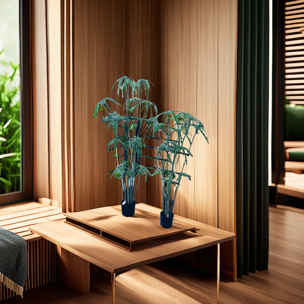 Wholesale of light luxury style artificial plant potted plants, including small trees, umbrella plants, windmill plants, water bamboo plants, and selected potted plants for landscaping and living room decoration Specification image