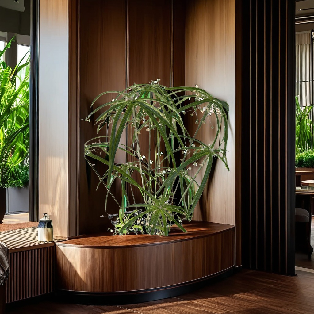 Wholesale of light luxury style artificial plant potted plants, including small trees, umbrella plants, windmill plants, water bamboo plants, and selected potted plants for landscaping and living room decoration Item Picture