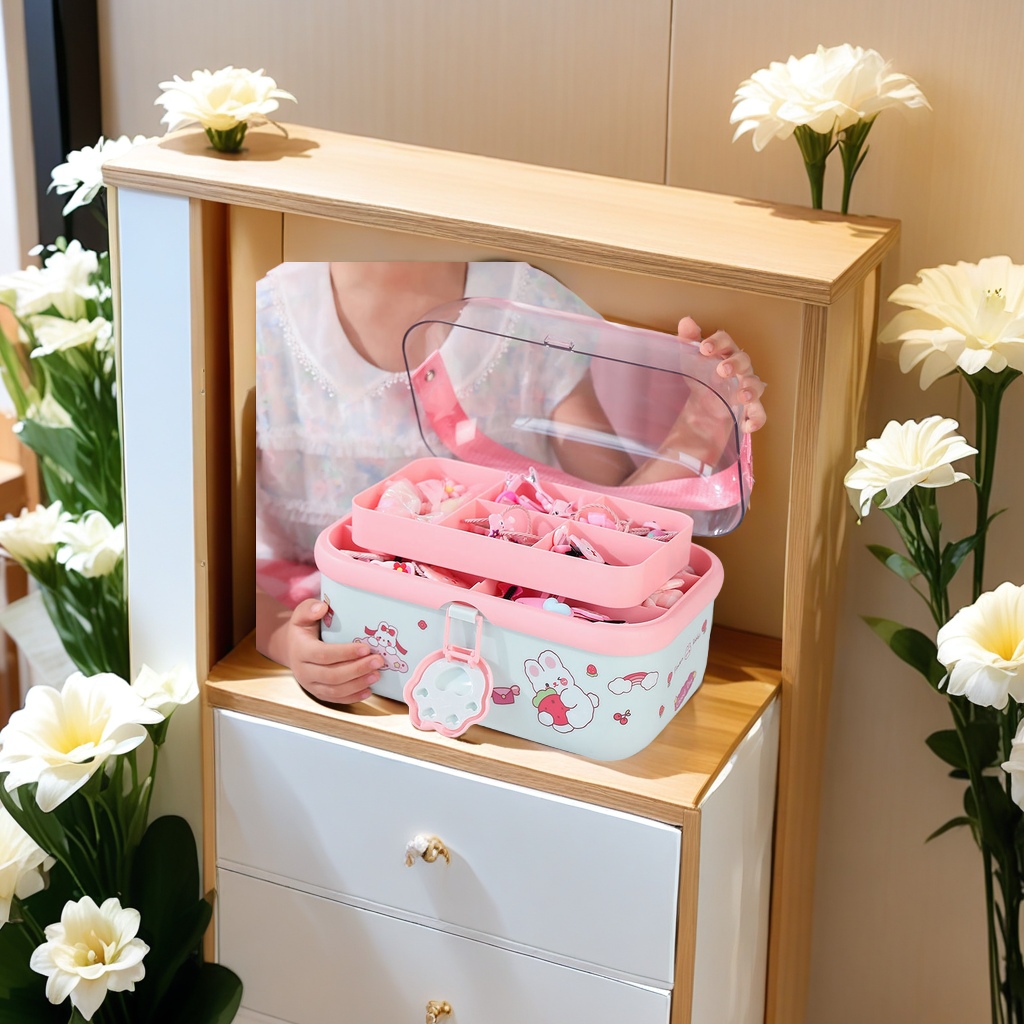 Joyería de niños caja de almacenamiento bolsa de mommy especial doge diseño adorable chica accesorios para el pelo clips para el pelo aros para el pelo banda de cuero cuerda de cabeza accesorios caja para el hogar artefactos