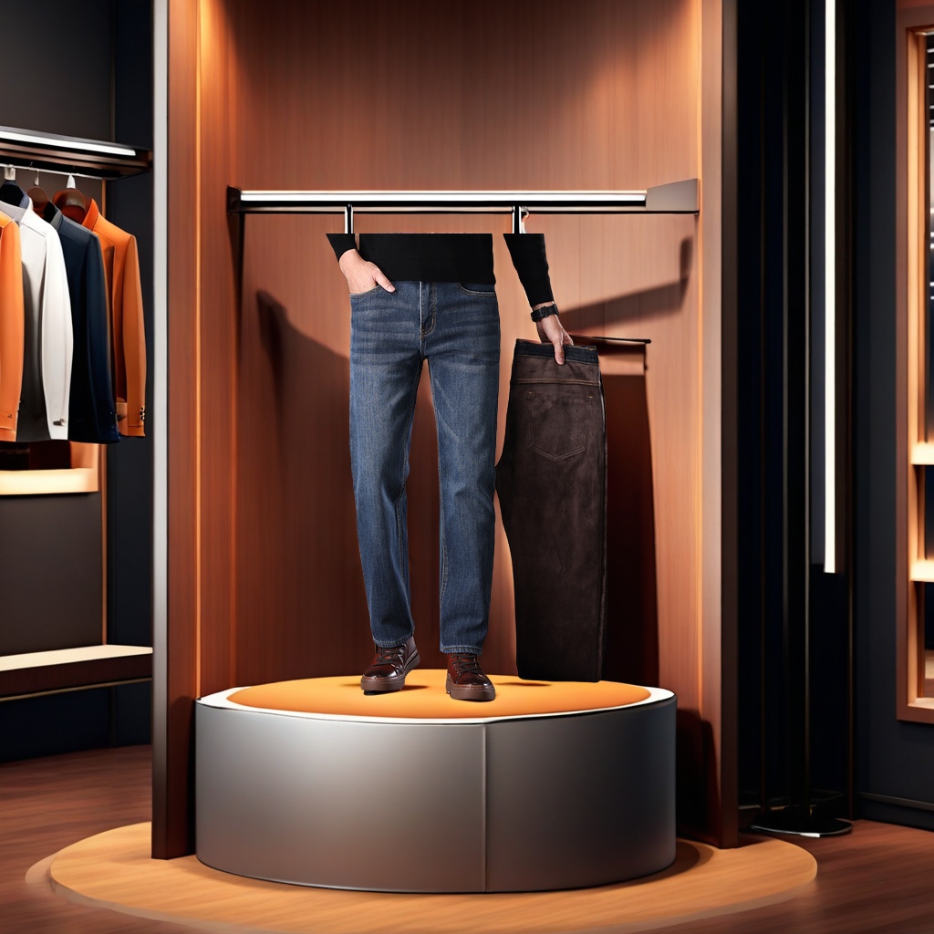 男士牛仔裤实物图