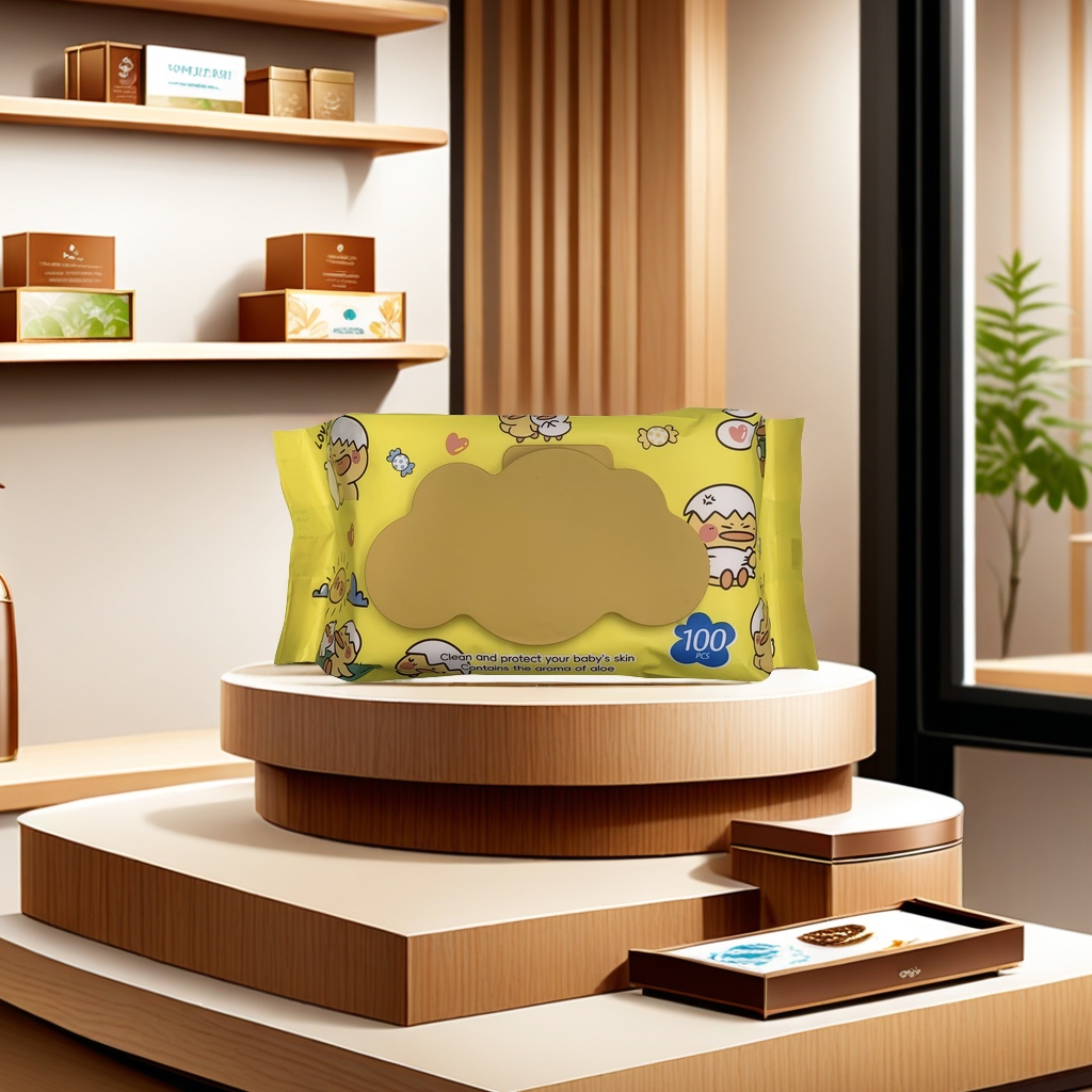 Cartoon and anime character pattern children's wet wipes, gentle, cleaning, skin care, non-irritating, portable single-piece set details Picture