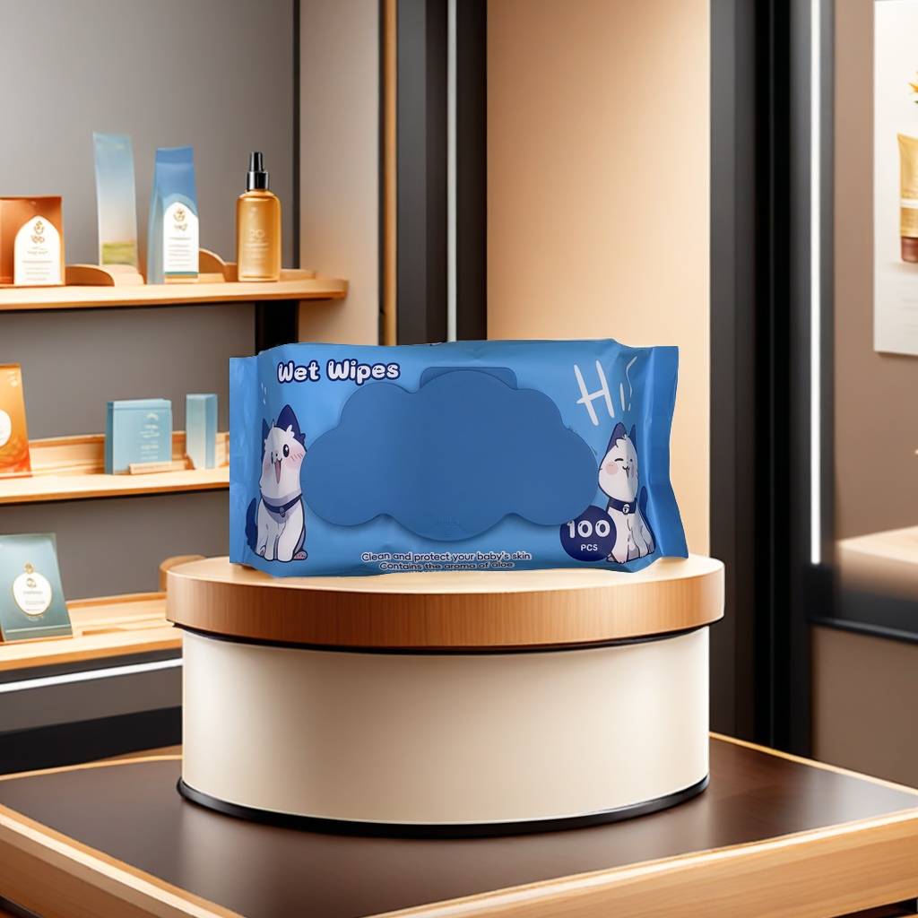 卡通动漫人物图案儿童湿巾 温和清洁 护肤无刺激 便携式单片装