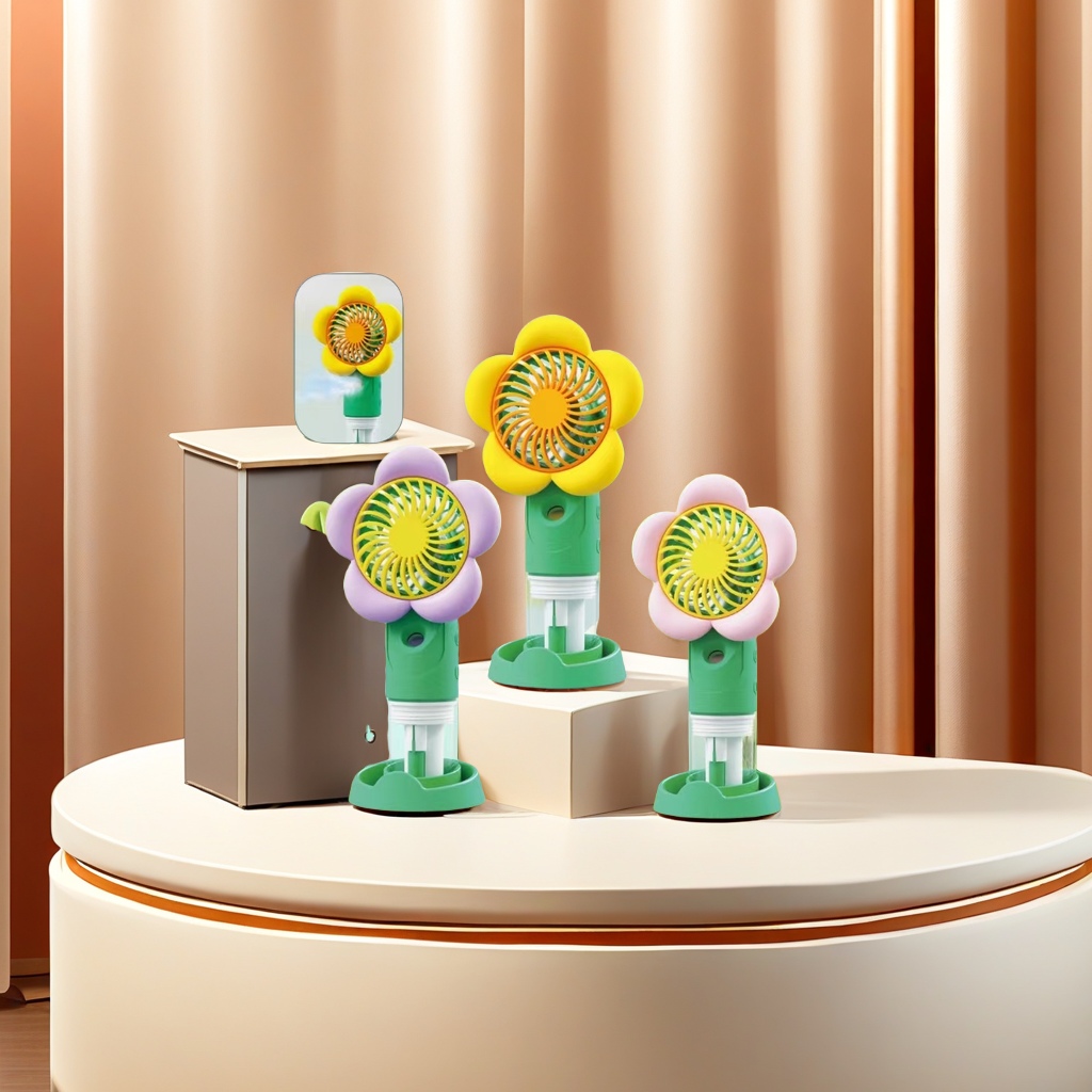 Summer essential portable spray fan, USB charging small fan, silent and powerful mini handheld water mist fan, creative gift details Picture