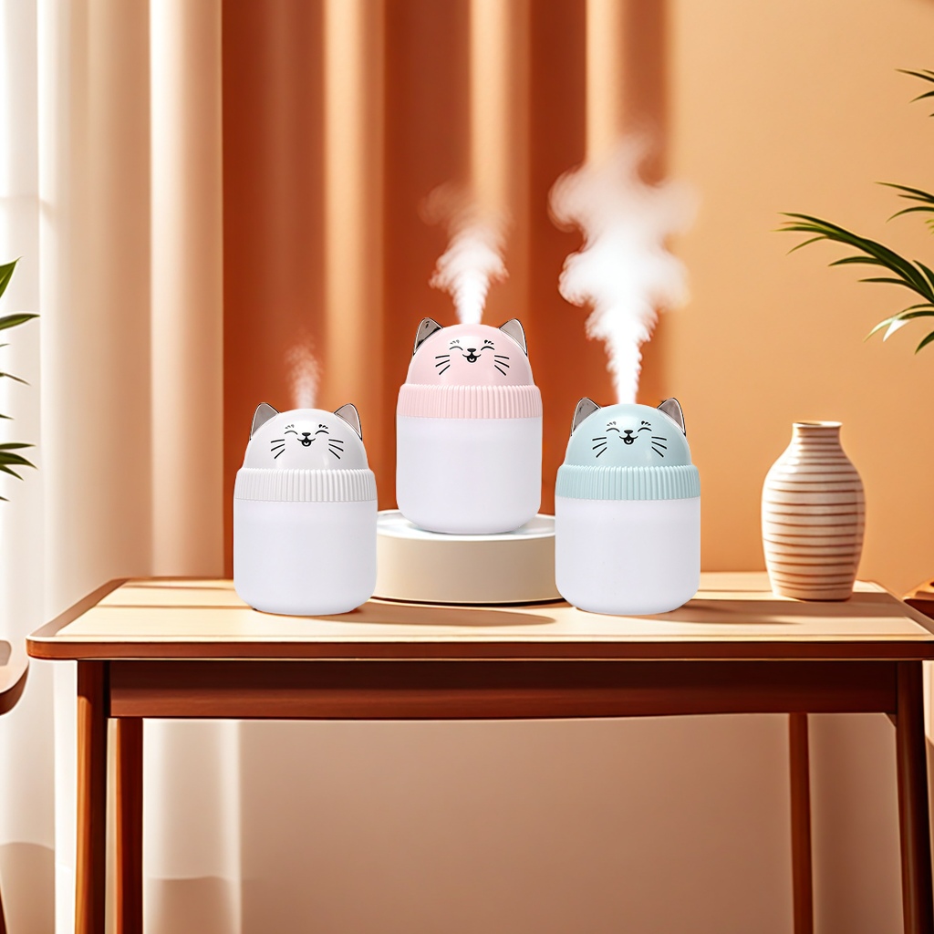 新款萌猫加湿白底实物图
