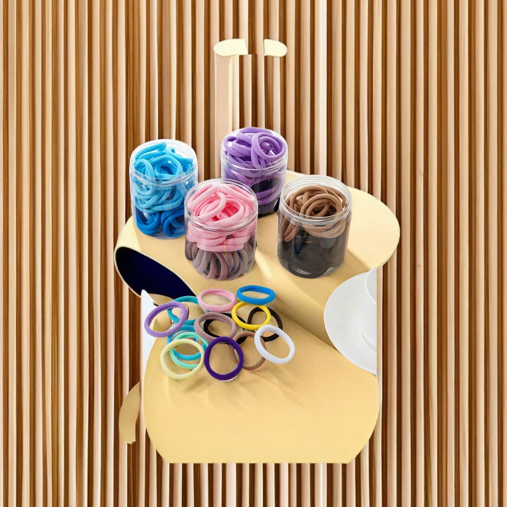 National trend series hair ties, colorful high-elasticity candy-colored rubber bands, hair bands, hair accessories Application Scenario
