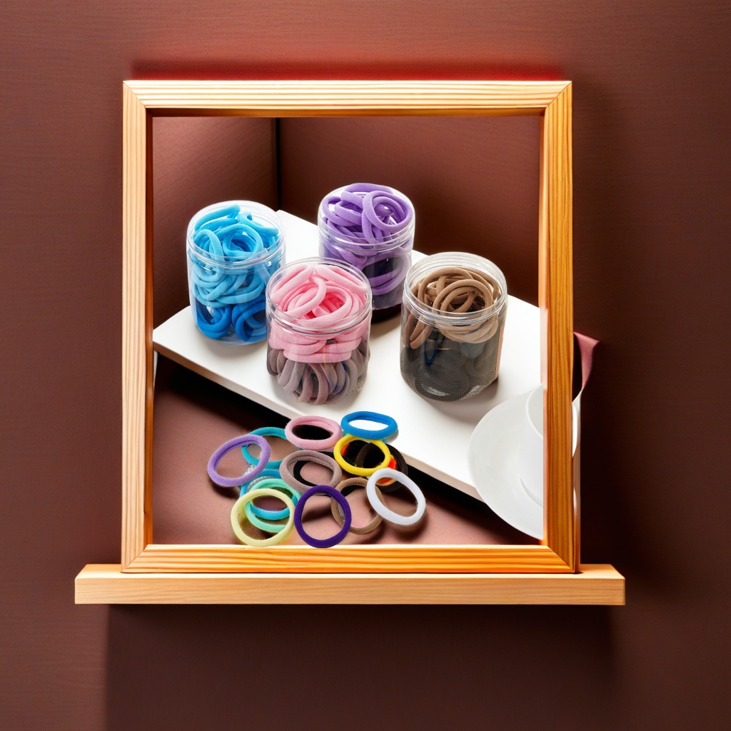 50 buckets of Korean-style InS-style simple seamless hair ties, colorful hair bands, high-elasticity hair ties, candy-colored rubber bands, hair decorations, and daily hair accessories for women Application Scenario