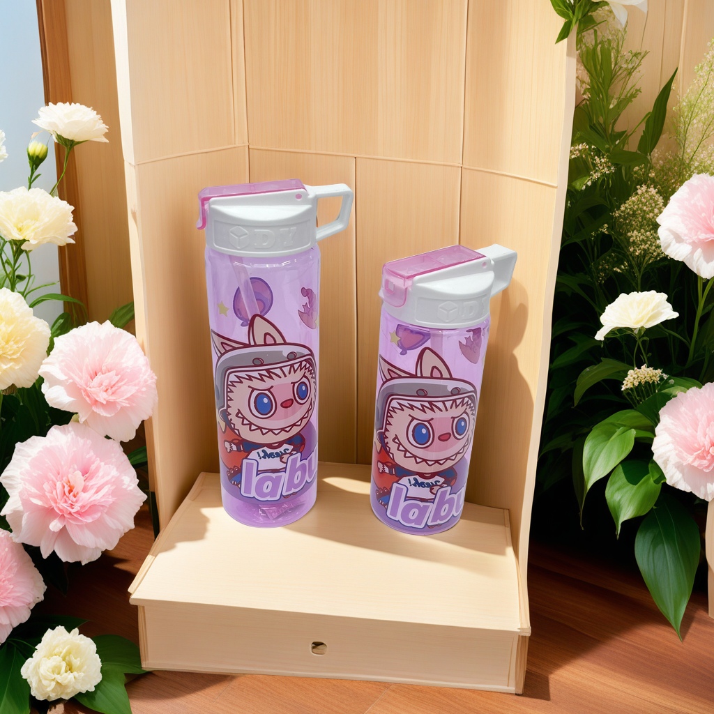 Cartoon-shaped, various capacity PC material plastic water cups, pipe play cups, space cups, portable, shockproof and durable for children and students Specification image