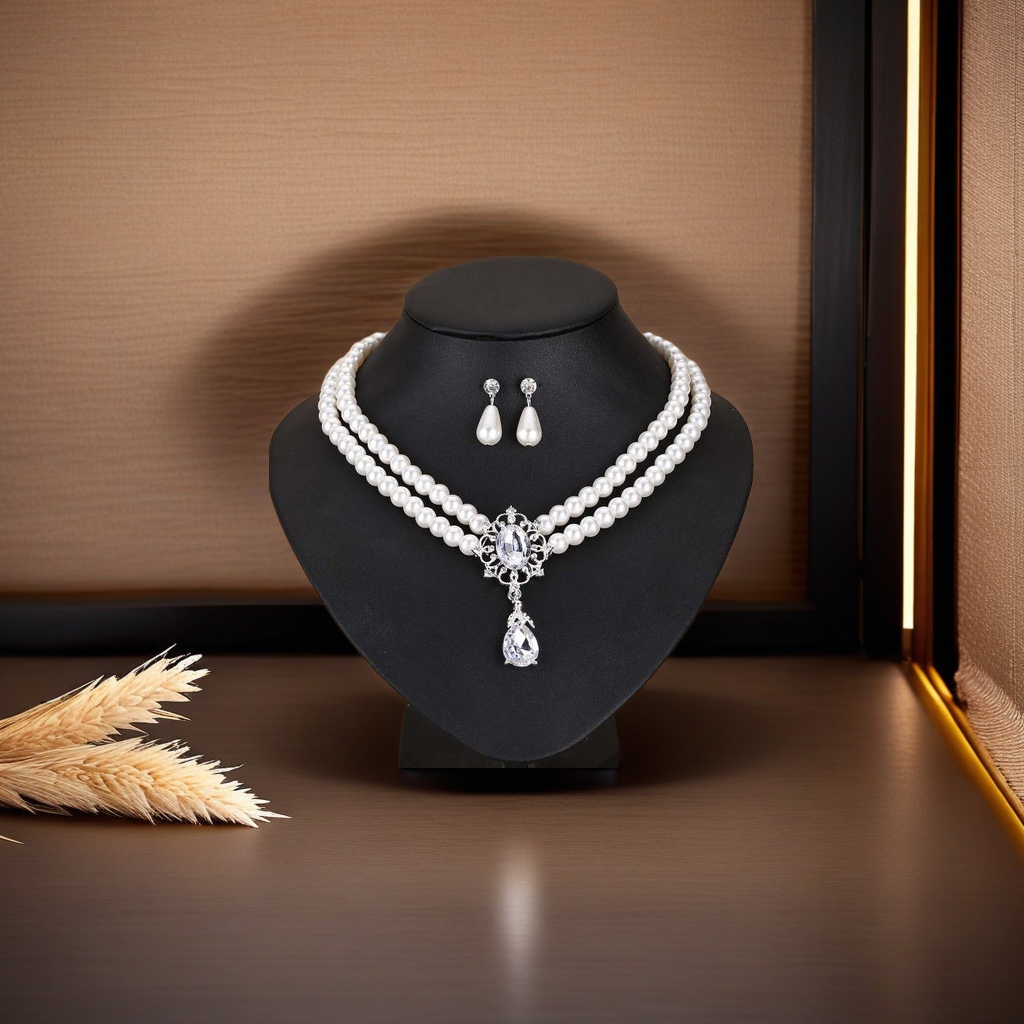 眷恋项链女潮流宴会婚礼银色仿珍珠百搭轻奢小众仿饰品