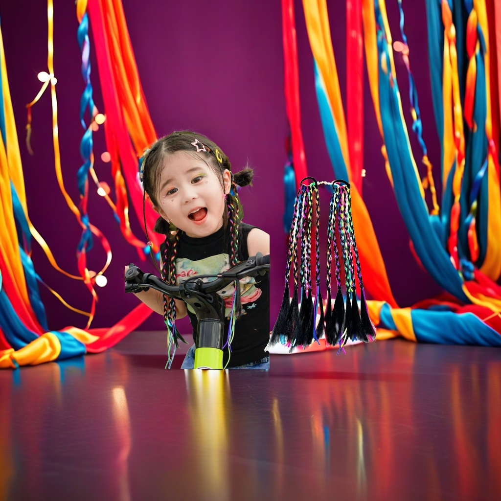 Children's street dance special color dreadlocks, wigs, braided ponytails, colorful ropes, girls' hair magic tools, boxing braids, hair ropes, girls' wigs, ponytails, trendy decorations details Picture