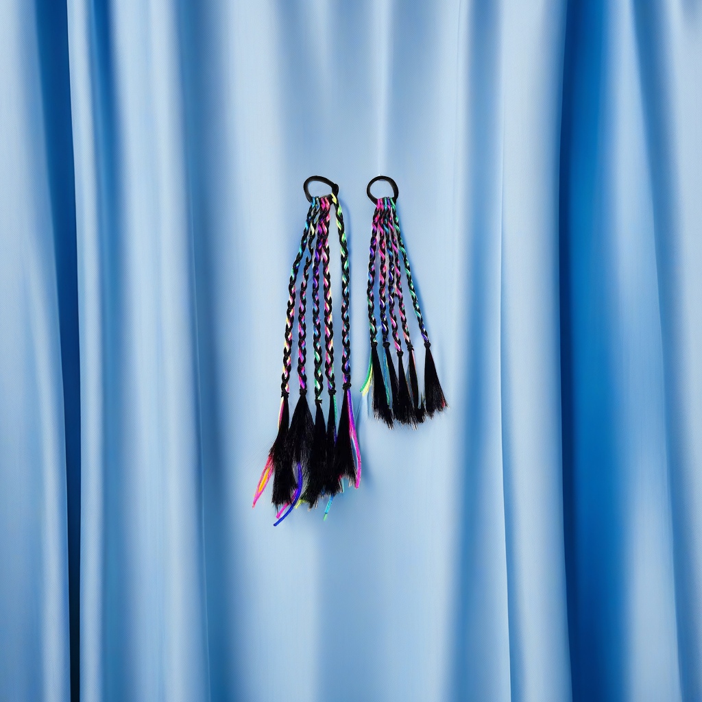 Children's street dance special color dreadlocks, wigs, braided ponytails, colorful ropes, girls' hair magic tools, boxing braids, hair ropes, girls' wigs, ponytails, trendy decorations Specification image