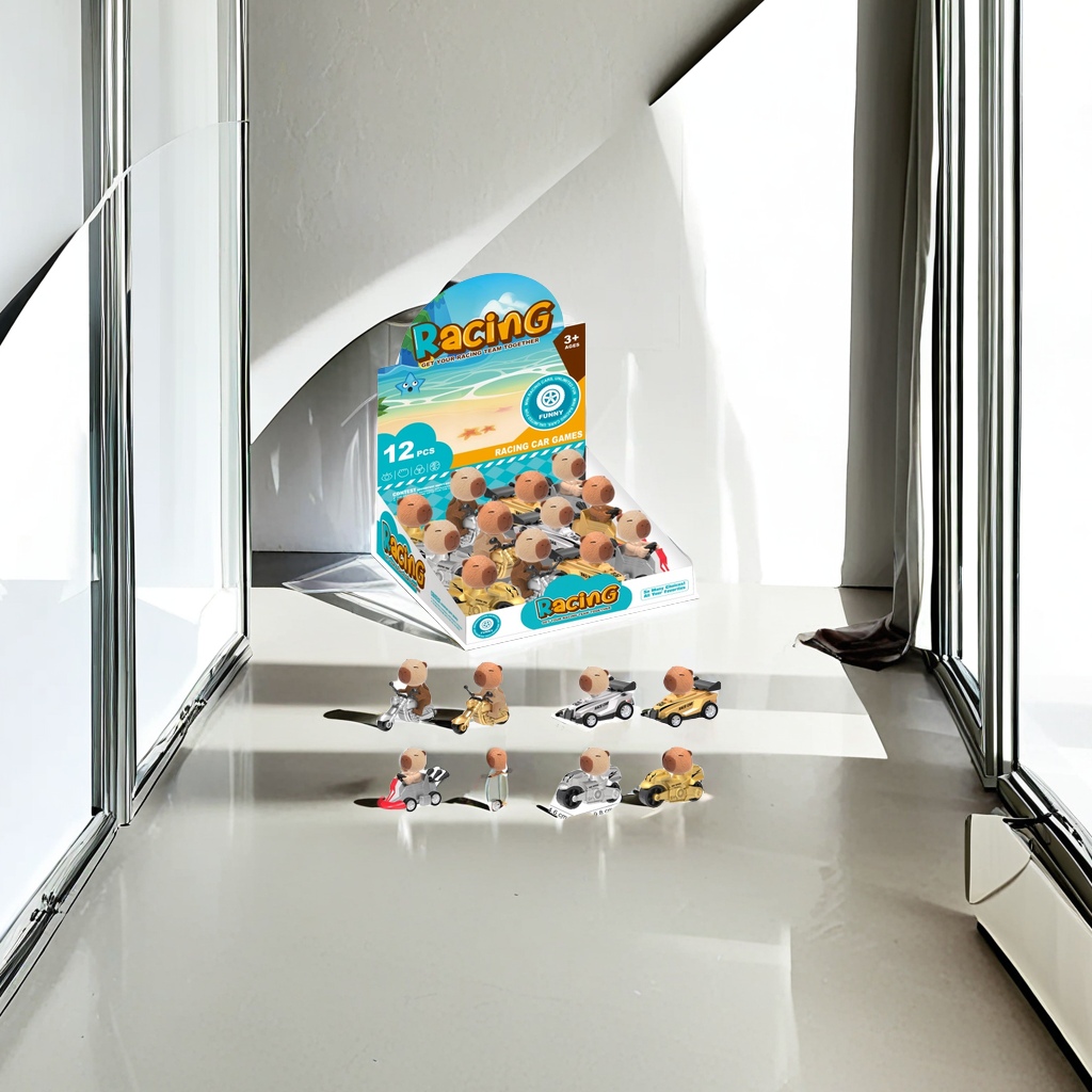 卡皮巴拉儿童卡丁车 安全环保耐磨 高弹性轮胎 适合3-8岁儿童驾驶的室内外玩具车白底实物图