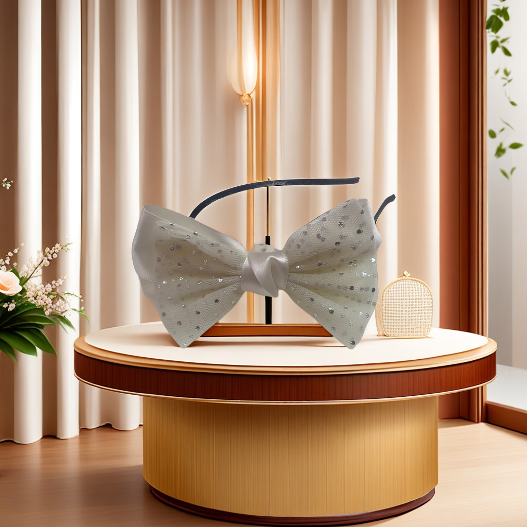 Sweet princess-style bow headband, exquisite hair accessory, simple and fashionable ladies' hair clip and hair accessory gifts are now available Specification image