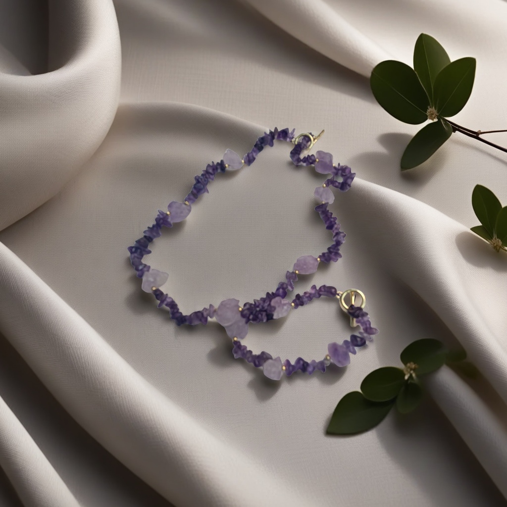 欧美风格西太后设计琉璃精油分装瓶项链耳环套装 高级感饰品礼盒装