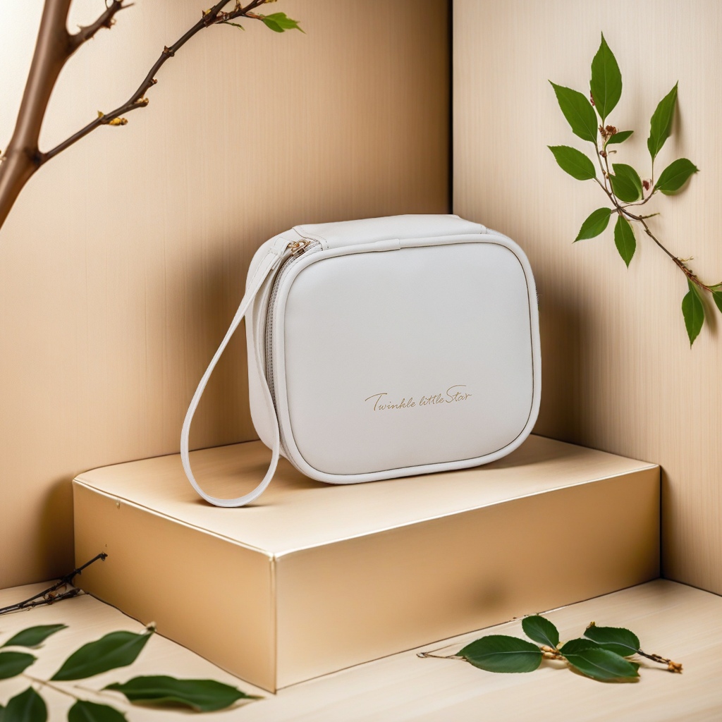 PU便携奶油白底实物图