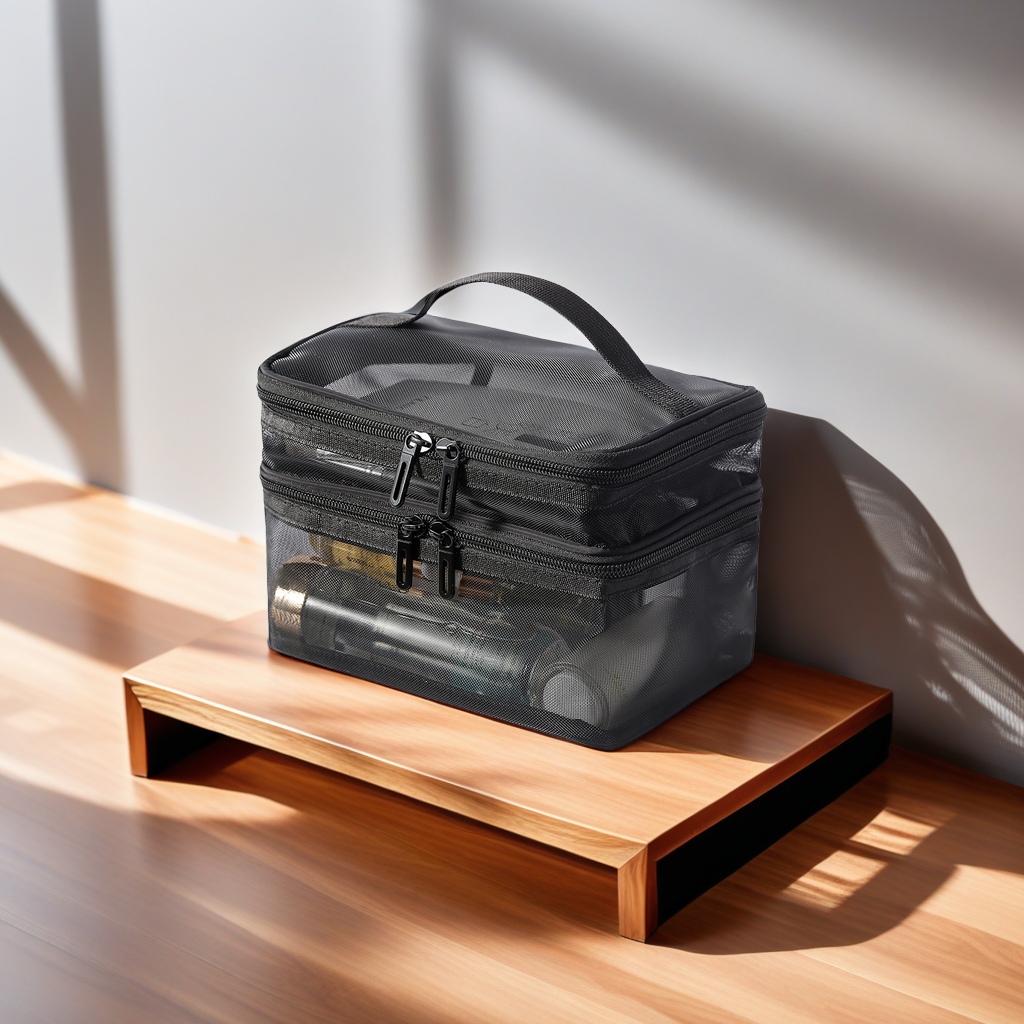 新款网纱化妆白底实物图