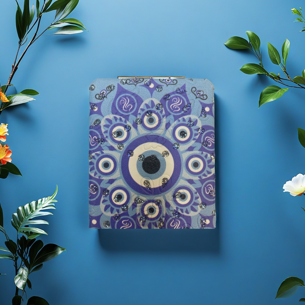 高档PU皮镜子 便携式折叠化妆镜 简约时尚皮质镜子 轻巧耐用美容工具