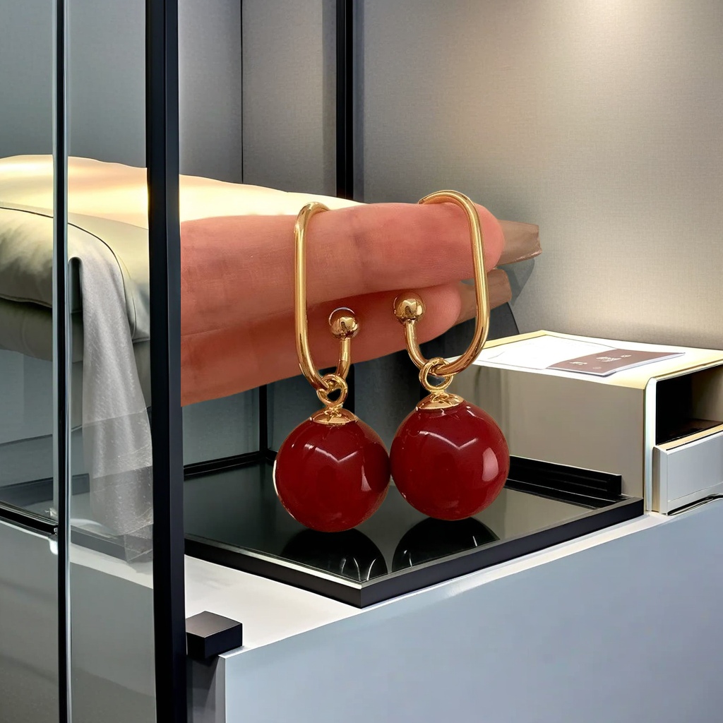 The dazzling crystal earrings exude a sense of high-end fashion and trendiness. The earrings are simple yet elegant, and the stud earrings are beautiful without any compromise Specification image
