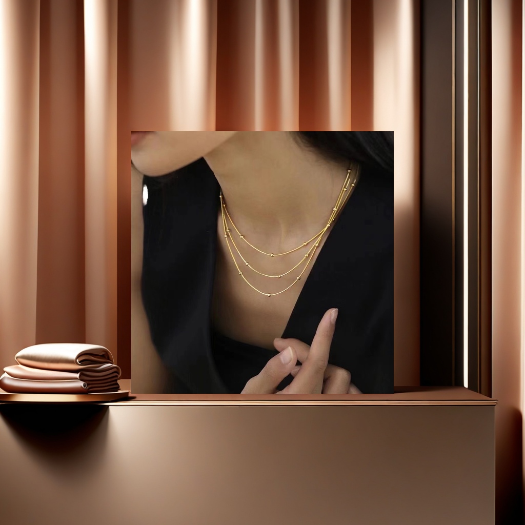 欧美风简约时尚链条项链 时间流行精选 高级感吊坠首饰白底实物图