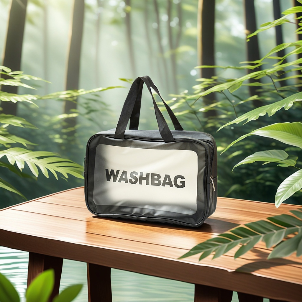 Large-capacity portable waterproof transparent PU makeup bag, cosmetic storage bag, travel toiletry bag, and special storage for perfume Item Picture