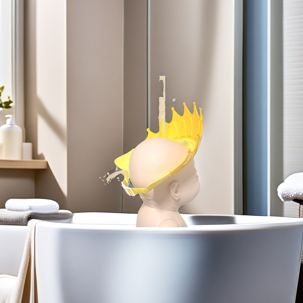 Artefactos de baño para niños sombrero de lavado de bebé sombrero de ajuste de protección del oído impermeable sombrero de baño a prueba de agua para el lavado de niños material de seguridad de nivel de juguete sombrero de retención de agua a prueba de agua details Picture