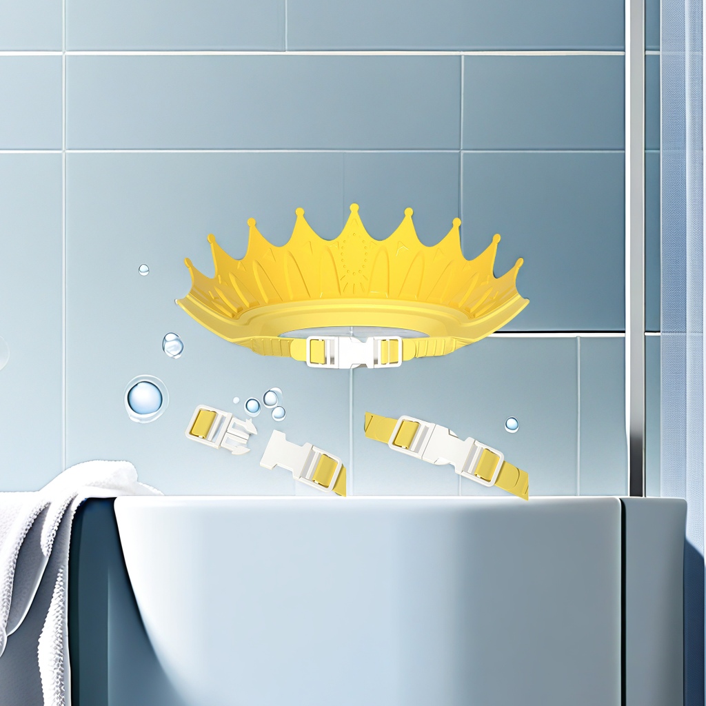 Artefactos de baño para niños sombrero de lavado de bebé sombrero de ajuste de protección del oído impermeable sombrero de baño a prueba de agua para el lavado de niños material de seguridad de nivel de juguete sombrero de retención de agua a prueba de agua Specification image