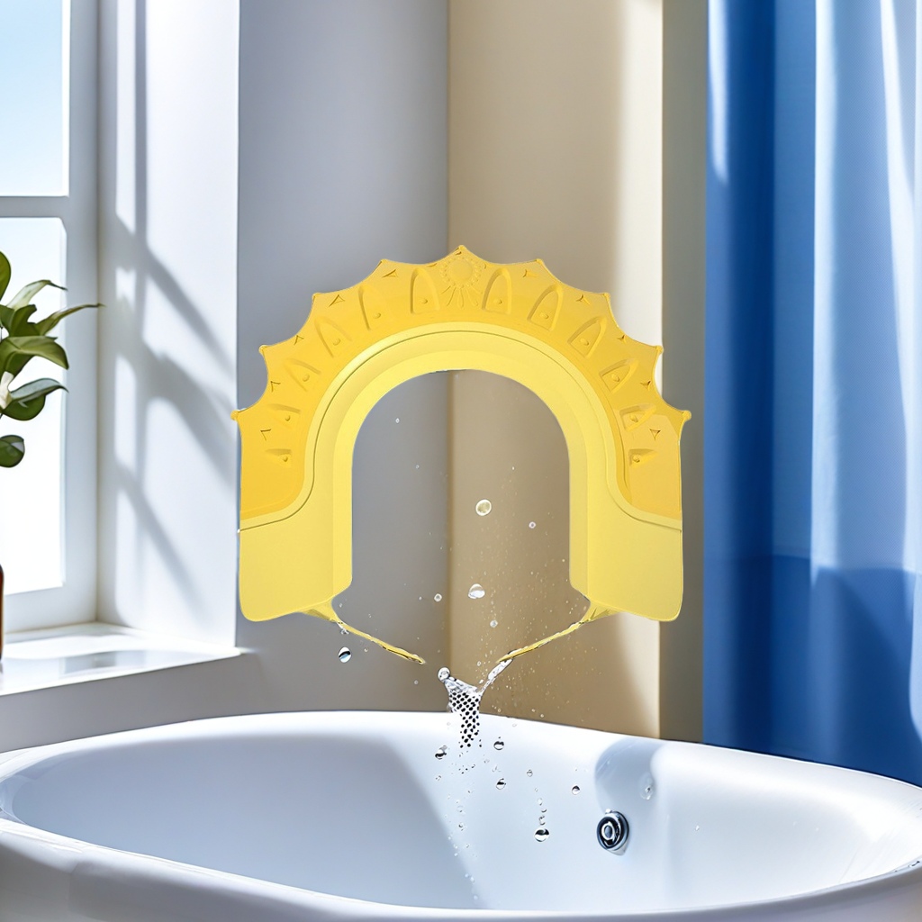 Artefactos de baño para niños sombrero de lavado de bebé sombrero de ajuste de protección del oído impermeable sombrero de baño a prueba de agua para el lavado de niños material de seguridad de nivel de juguete sombrero de retención de agua a prueba de agua Item Picture