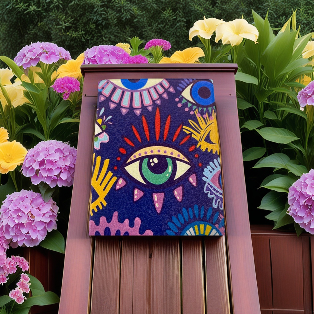 Pu Leather Material, Rectangular Design, Thin And Portable Magic Eye Series Mirror, High-Definition Mirror Surface, Essential For Beauty Makeup Specification drawing