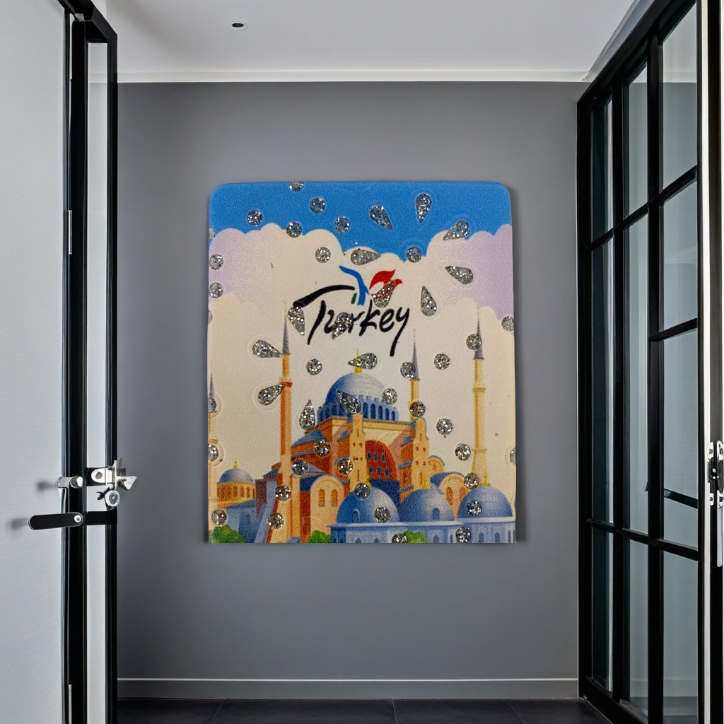 The Turkish Landscape-Themed Pu Mirror Is Lightweight, Durable, High-Definition, Reflective And Of High Quality. It Is A Decorative Mirror That Beautifies Living Spaces Application Scenario