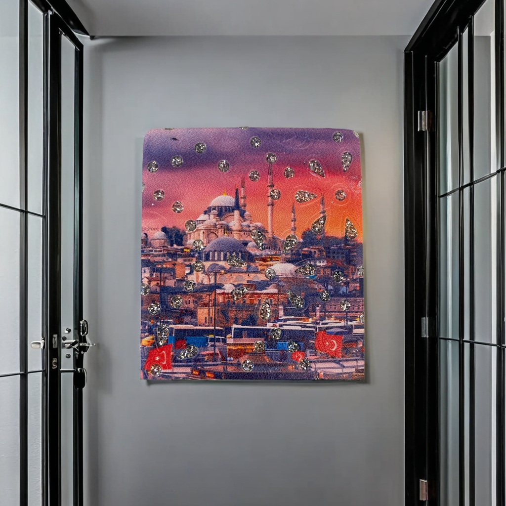 The Turkish Landscape-Themed Pu Mirror Is Lightweight, Durable, High-Definition, Reflective And Of High Quality. It Is A Decorative Mirror That Beautifies Living Spaces Item Picture