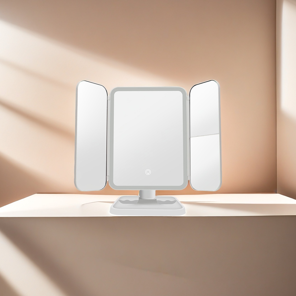 化妆镜/带灯智能充电白底实物图