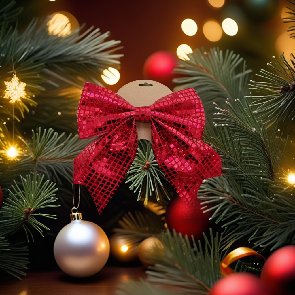 圣诞蝴蝶结圣诞用品装饰品圣诞挂件门挂涂沦挂件圣诞树配件圣诞礼品花环装饰尺寸大小可选，包装0pP  产品图