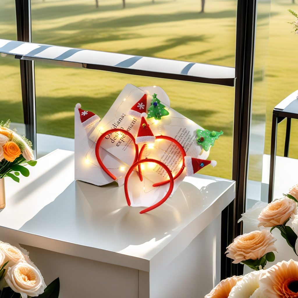 圣诞节主题创意头扣 高品质节日装饰用品 圣诞老人麋鹿款头饰扣子产品图