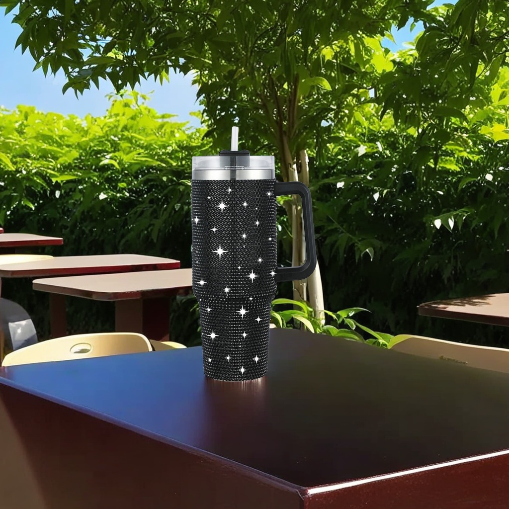 Crossover nuevo accesorio 40oz diamante diamante vacío iceba tazas con mango de coche portátil tazas de aislamiento de acero inoxidable otros clasificación preferente Application Scenario