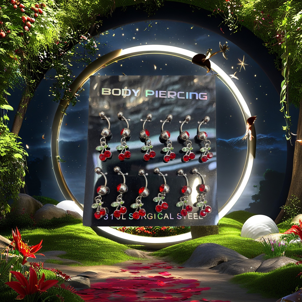 肚脐打孔钻饰肚脐钉鼻钉饰品套装不锈钢肚脐钉肚脐饰品产品图