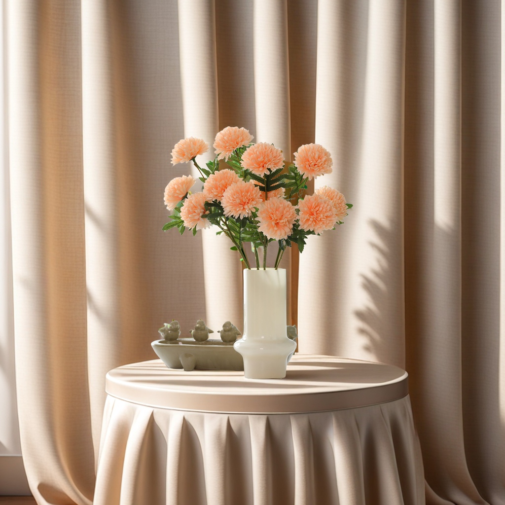 Factory direct sales of 3 round chrysanthemum artificial flowers, silk flowers, chrysanthemum home decoration scene arrangement, ball chrysanthemum artificial flower gift box, bright and realistic, with outstanding temperament Application Scenario