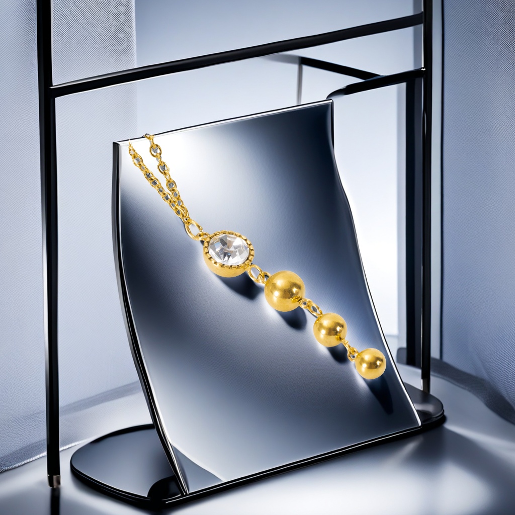Cross-border trend titanium steel gold-plated round zircon necklace, high-end and versatile accessory, women's stainless steel necklace, exquisite accessory