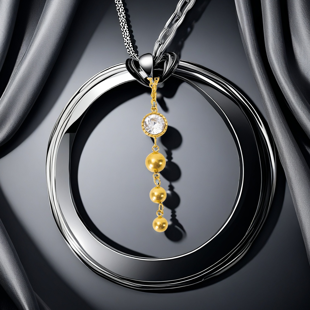 Cross-border trend titanium steel gold-plated round zircon necklace, high-end and versatile accessory, women's stainless steel necklace, exquisite accessory