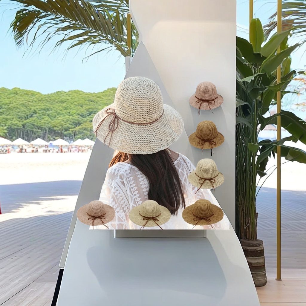 Summer women's wide-brimmed straw sun hat, crochet fine craftsmanship, beach sun hat, sun protection, versatile, foldable straw hat, adult hat factory direct sales Summer women's wide-brimmed straw sun hat, crochet fine craftsmanship, beach sun hat, sun protection, versatile, foldable straw hat, adult hat factory direct sales