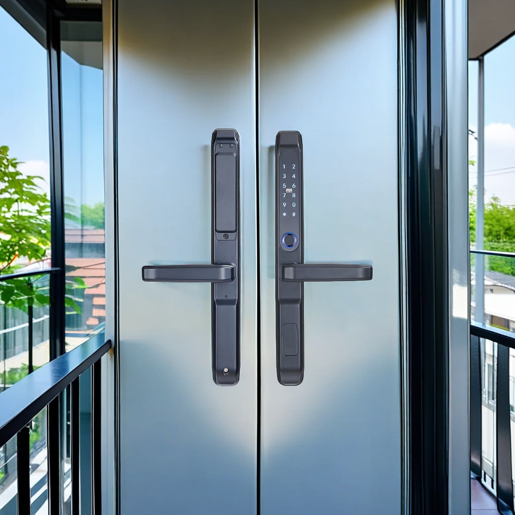 Tongtong Bluetooth smart lock, fingerprint and password dual unlocking, special sliding door lock for broken bridge aluminum doors and Windows, aluminum alloy material motorcycle safety anti-theft lock