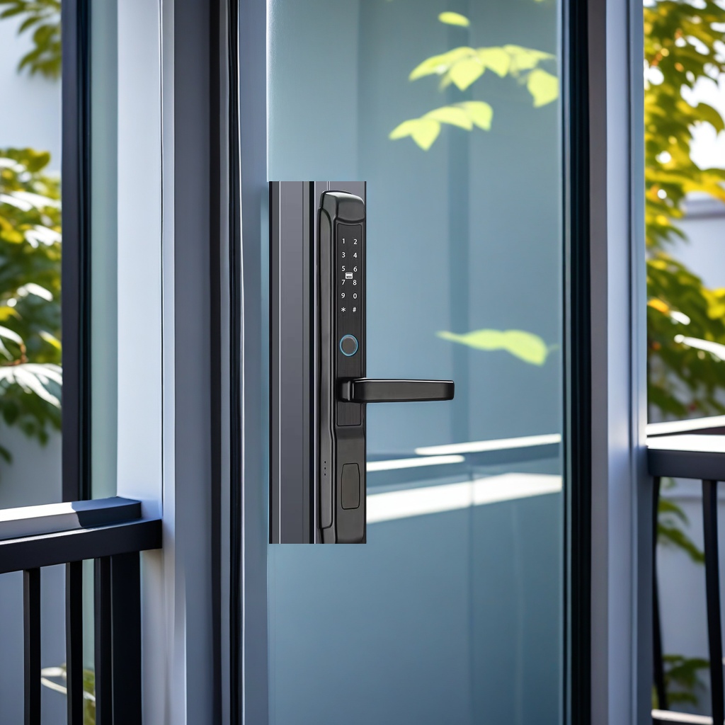 Tongtong Bluetooth smart lock, fingerprint and password dual unlocking, special sliding door lock for broken bridge aluminum doors and Windows, aluminum alloy material motorcycle safety anti-theft lock Specification image